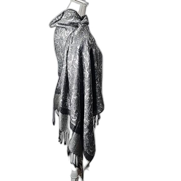 Wrap Pashmina Black & Gray - Picture 1 of 3